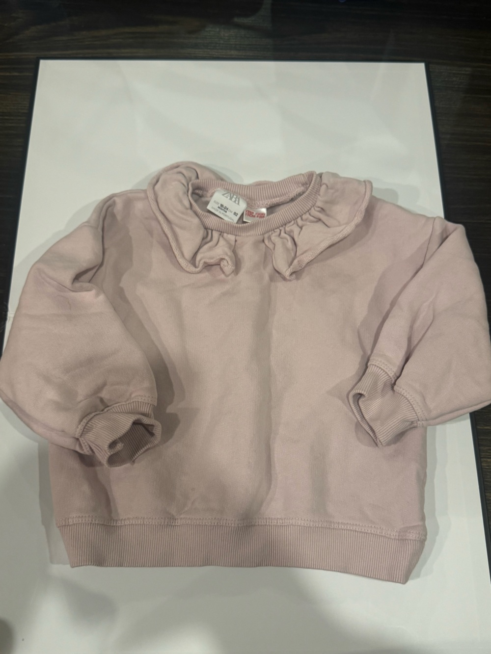 Zara Dusty Pink Ruffle Neck Sweatshirt